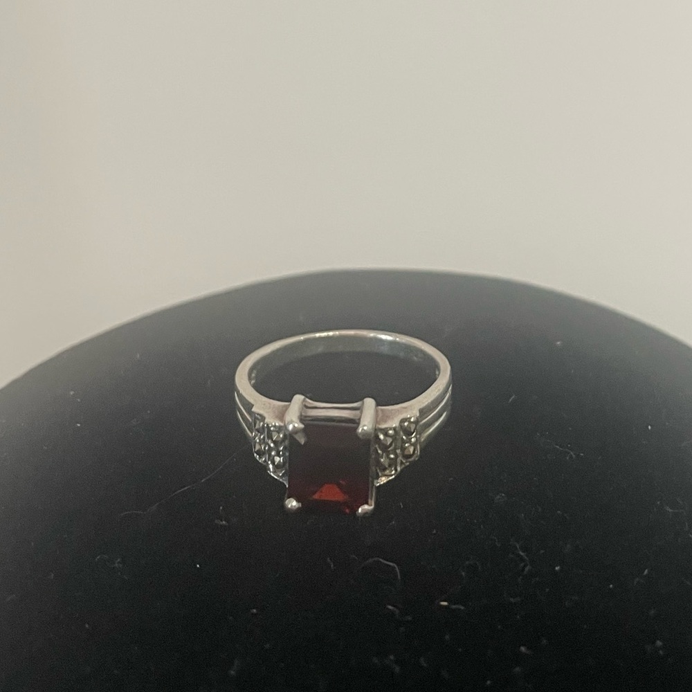 Vintage Sterling and Garnet Ring